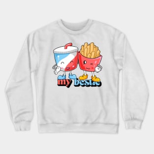 Best friends cartoon soda and french fries retro Crewneck Sweatshirt